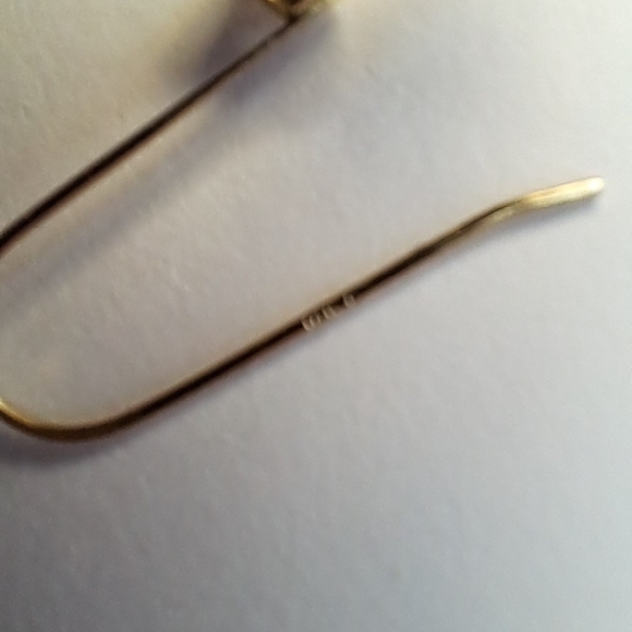 Majestic 14k Gold Dainty Star & CZ Dangle Earrings - Picture 3 of 4